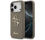 Guess Silicone Big 4G Script do iPhone 17 Pro brązowy