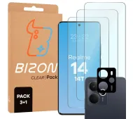 Bizon 3x Szkło hartowane + szybka na aparat Realme 14 5G / Realme 14T 5G