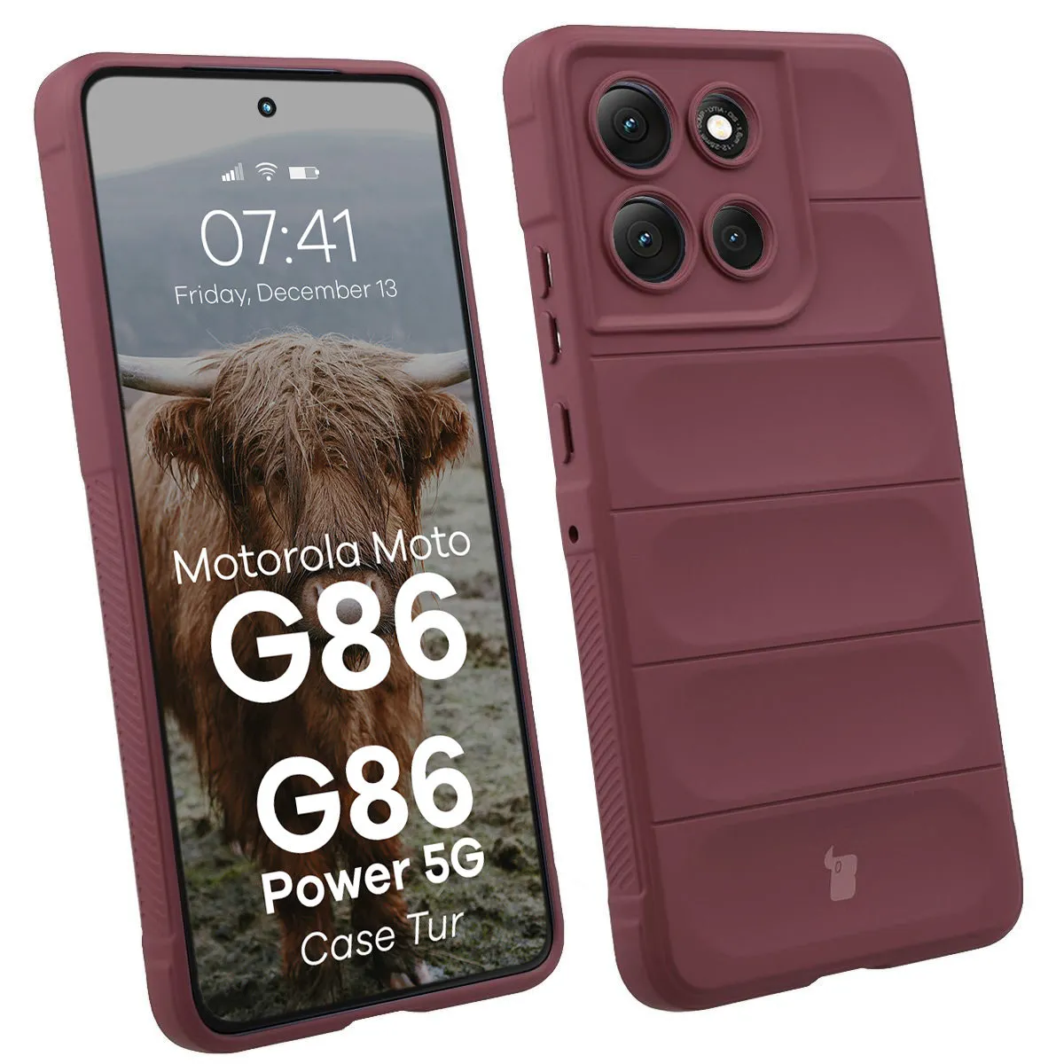 Bizon Pancerne Tur do Motorola Moto G86 5G/G86 Power 5G Fioletowy