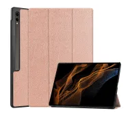 Bizon Case Tab Croc z klapką Samsung Galaxy Tab S10 FE Plus Różowozłoty