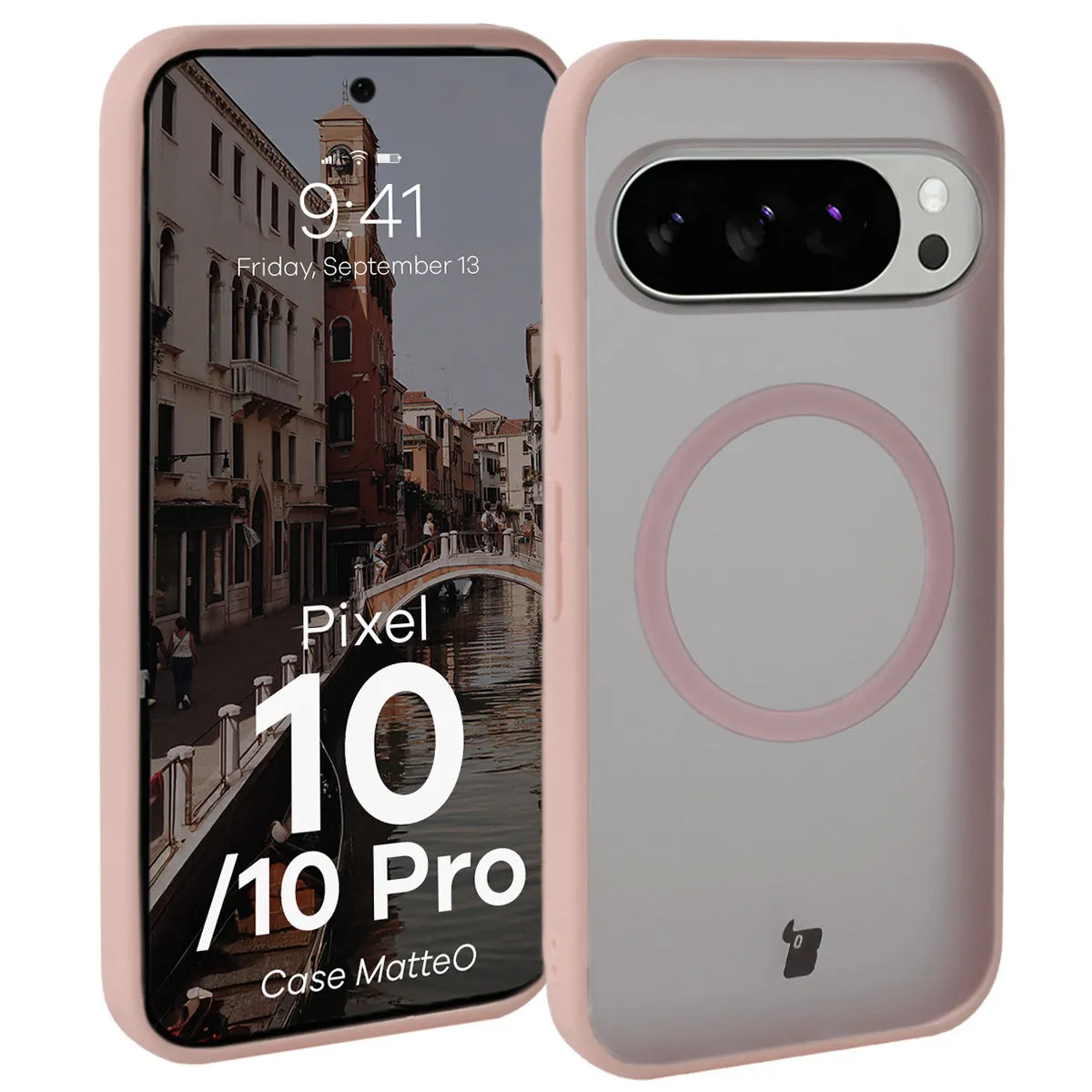Bizon MatteO do Vivo X300 Pro Półprzezroczyste z różową ramką