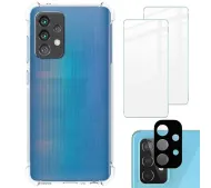 Bizon elastyczne etui + 2x szkło hartowane + szkło na aparat Clear Pack do Samsung Galaxy A52s / A52 5G / A52 4G