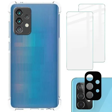Bizon elastyczne etui + 2x szkło hartowane + szkło na aparat Clear Pack do Samsung Galaxy A52s / A52 5G / A52 4G