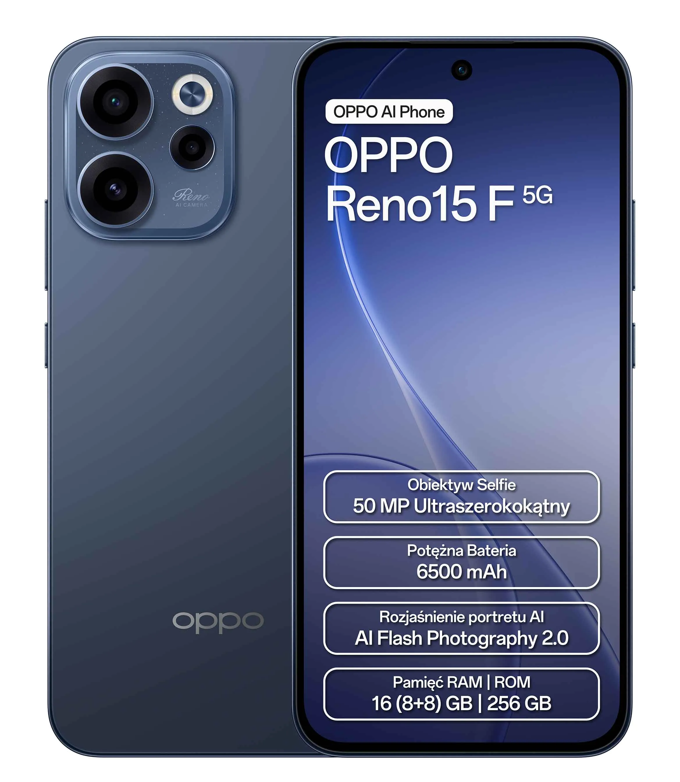 OPPO Reno15F 5G 8/256GB 6,57" 120Hz 50Mpix Granatowy