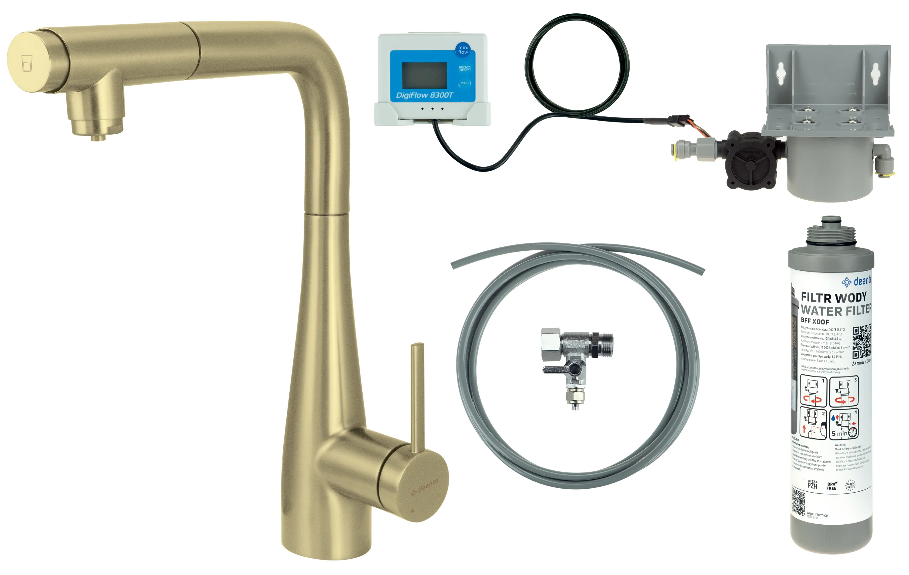 Deante Eridan BREFR75M Złoty Stal szlachetna