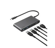 Belkin  AVC022HQSGY USB-C, 2 x USB-A, 2 x USB-C PD 100W HDMI 2.0 4K 5Gbps Szary