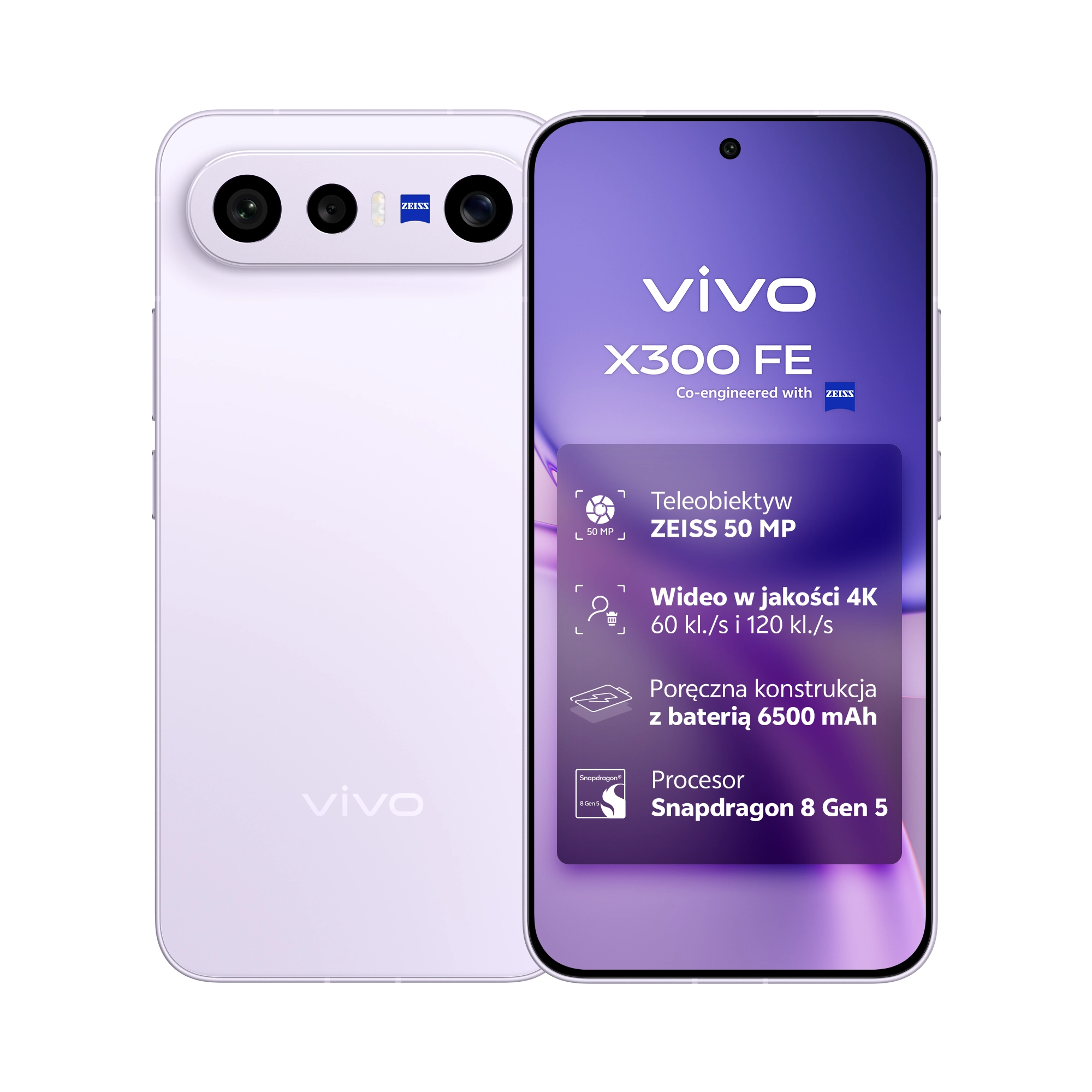 vivo X300FE 5G 12/512GB 6,31" 120Hz 50Mpix Fioletowy
