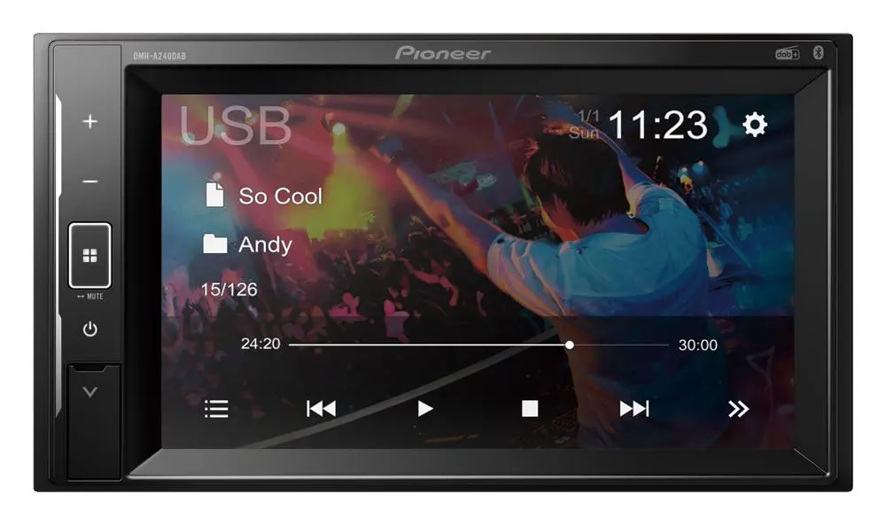 Pioneer DMH-A240DAB z USB 6,2" 4x50W Bluetooth