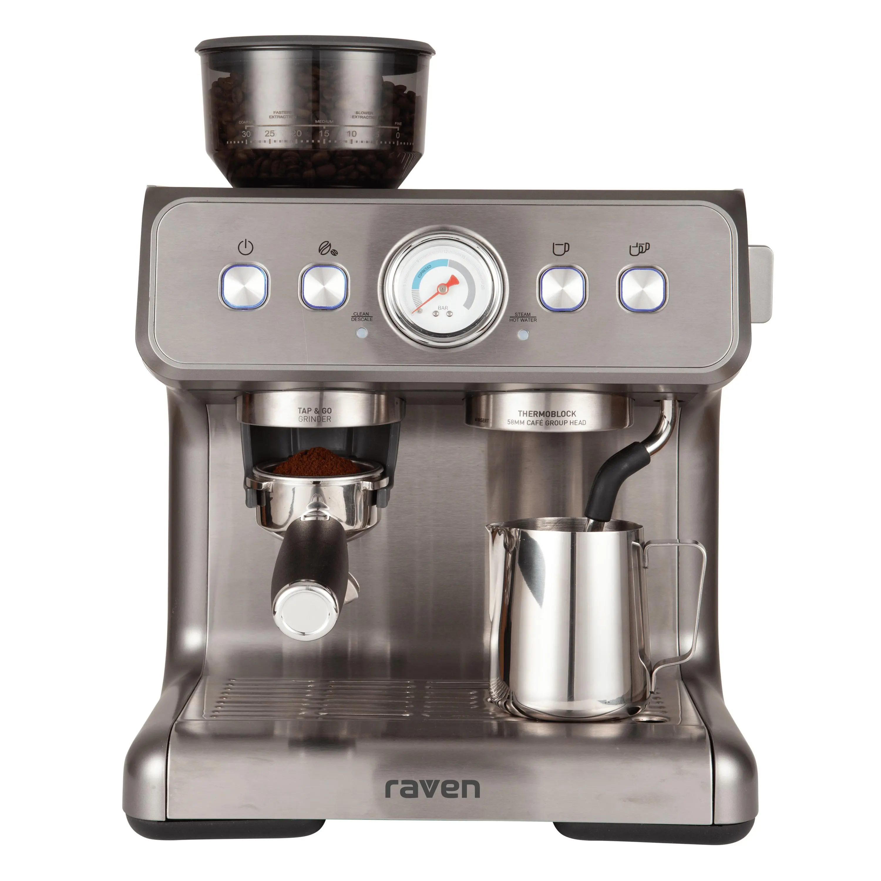 Raven EER003 Kolbowy z młynkiem żarnowym Kolba 58 mm 1550W
