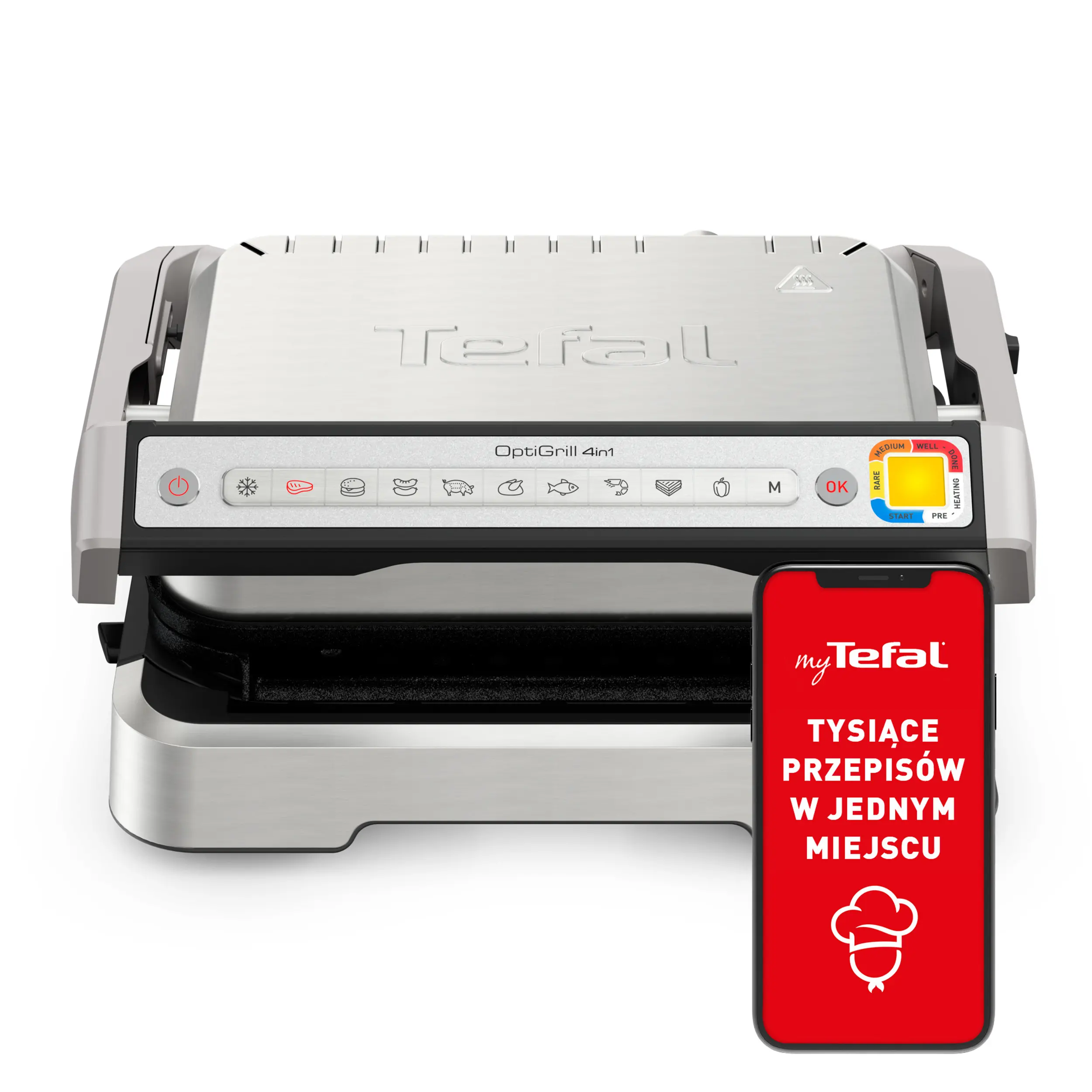 Tefal OptiGrill GC774D30 600cm2 Programy automatyczne