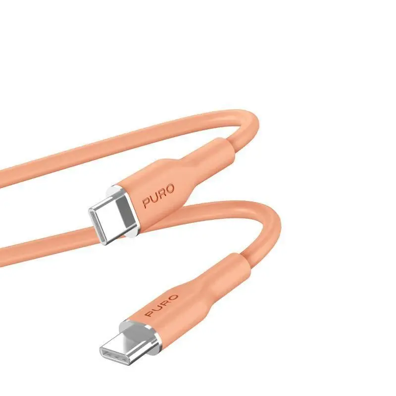 Puro ICON Soft PUUSBCUSBCICONLORA USB-C do USB-C 1,5m Brzoskwiniowy
