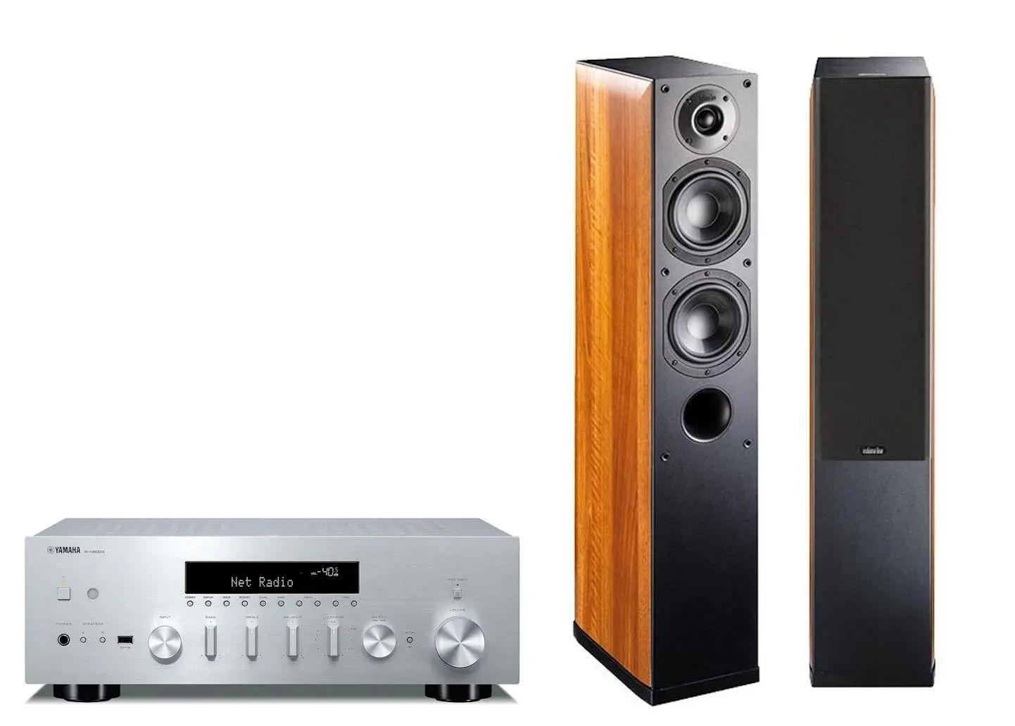 Yamaha R-N600A Srebrny, Indiana Line Nota 550 X Orzech