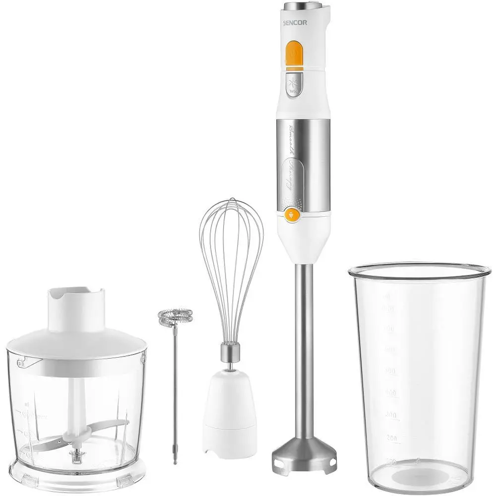 Sencor SHB 6301WH 1200W Rozdrabniacz Końcówka do ubijania Spieniacz do mleka