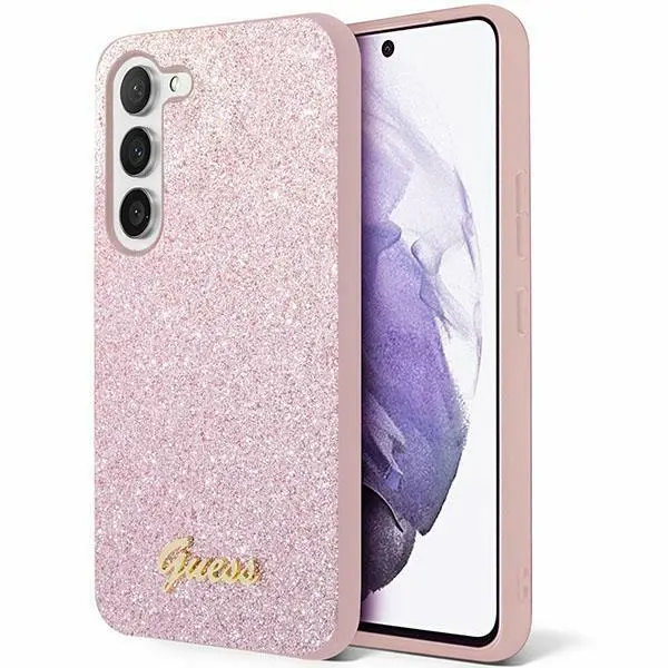 Guess Glitter Script GUHCS24MHGGSHP do Samsung Galaxy S24+ Różowy
