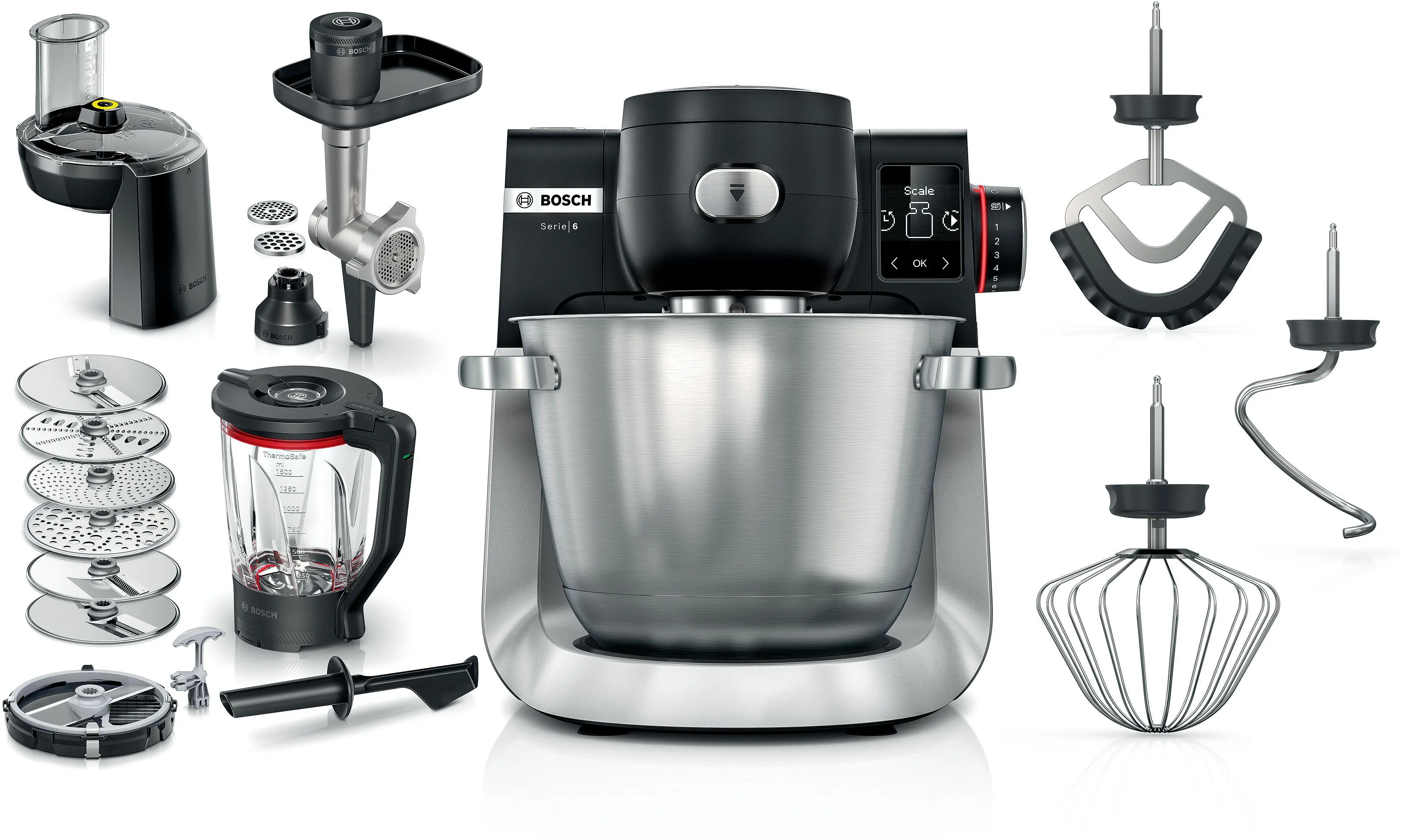 Bosch MUMS6ZS3CC 1600W Maszynka do mielenia Rozdrabniacz Przystawka do krojenia w kostkę Blender kielichowy