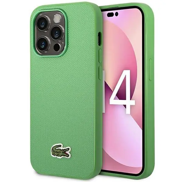 Lacoste LCHMP14XPVCN Hardcase Iconic Petit Pique MagSafe do iPhone 14 Pro Max Zielony