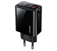 USAMS T40 1 x USB-C + 1 x USB Fast Charging 20W Czarny