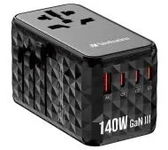 Verbatim GaN III UTA-10 World to World USB-A USB-C QC 140W