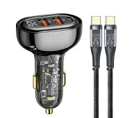 USAMS CC159CC02 2xUSB+1XUSB-C 80W Niebieski