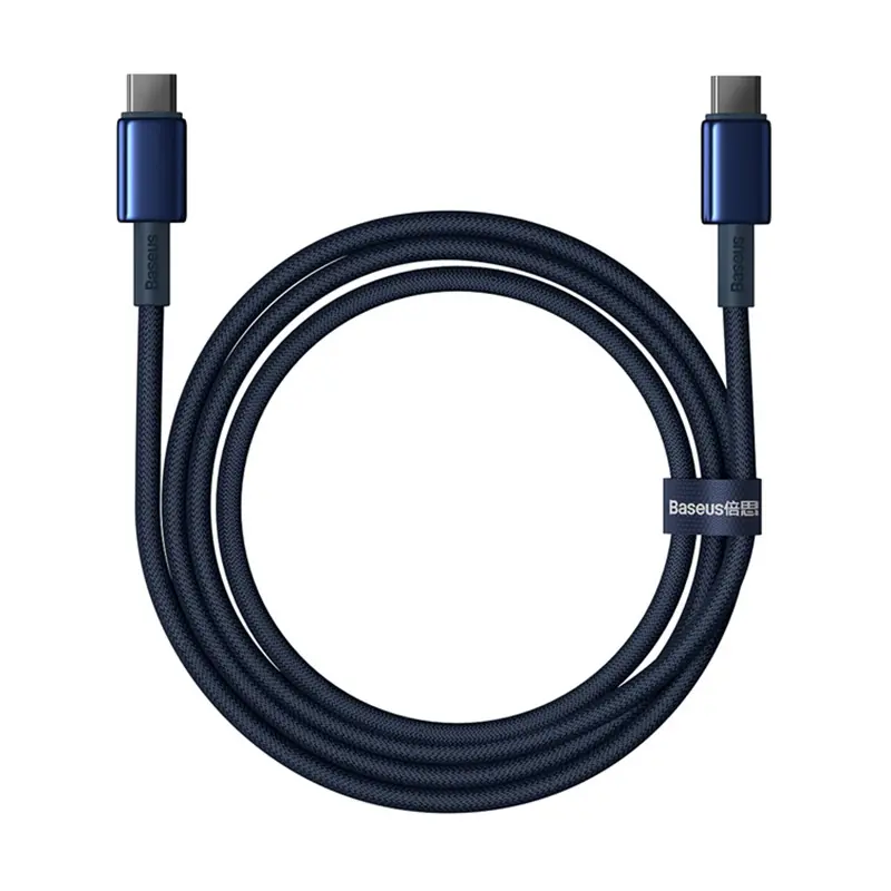 Baseus USB-C do USB-C Tungsten Gold 100W 1m Niebieski
