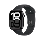 Apple Watch Series 10 GPS AI 46mm aluminium onyks pasek sportowy czarny M/L