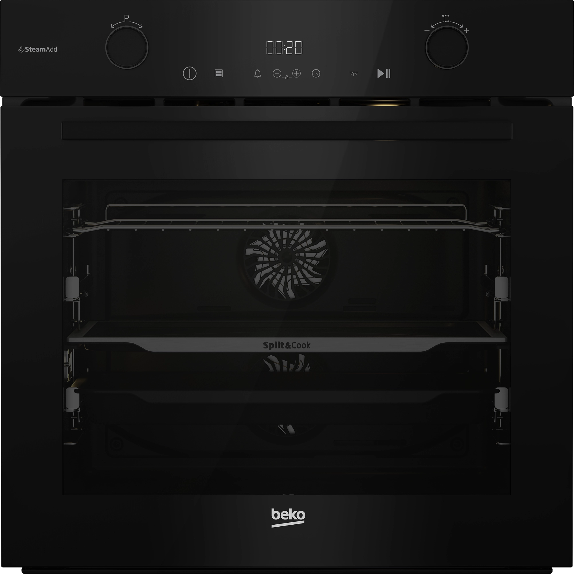 Beko BCBVMS17400KSBS bPro500 Split&Cook SteamAdd Termoobieg Czarny