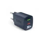SBS LCD GaN PD30W USB-C USB-A Niebieski
