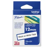 Brother TZe-231 12mm x 8m Czarno-biały