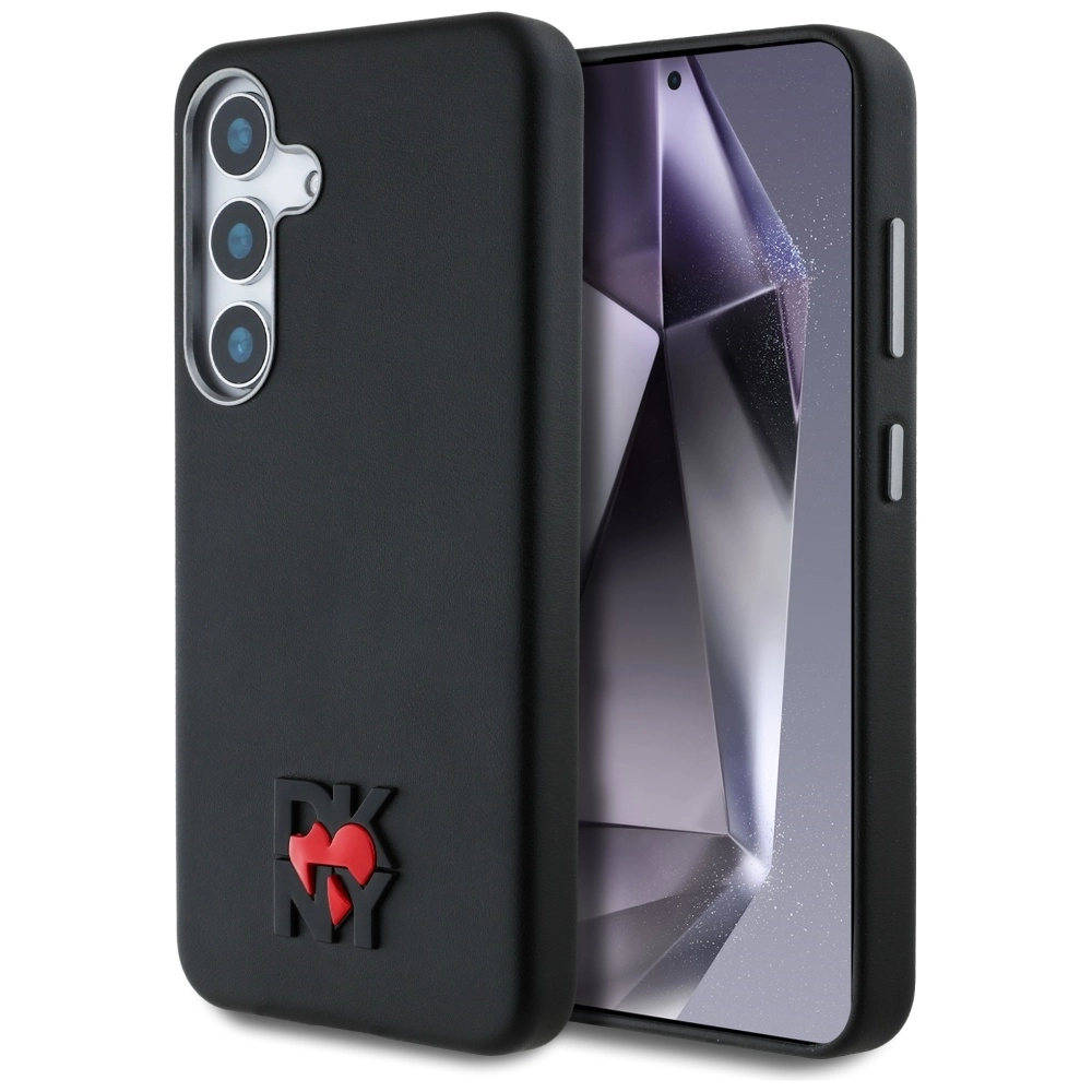 DKNY Leather Heart of NY do Galaxy S25 Czarny