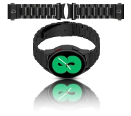 Bizon ze stali nierdzewnej Aura do Samsung Galaxy Watch FE/7/6/6 Classic/5/5 Pro/4/4 Classic Czarny