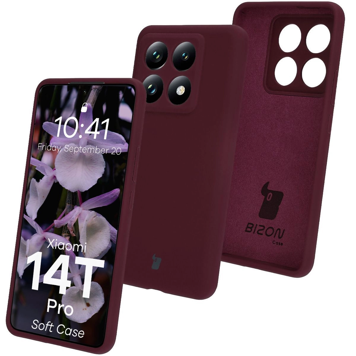 Bizon Silikonowe Soft do Xiaomi 14T Pro Ciemno-fioletowy