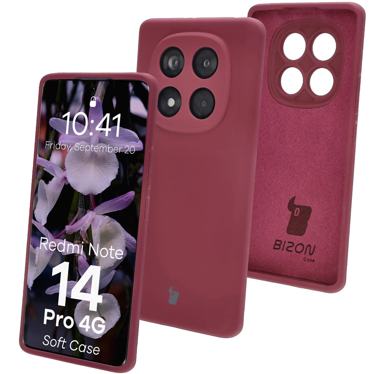 Bizon Silikonowe Soft do Xiaomi Redmi Note 14 Pro 4G Śliwkowy