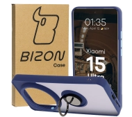 Bizon z uchwytem na palec Hybrid Ring do Xiaomi 15 Ultra przydymione z Granatową ramką