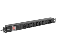 Lanberg RACK PDU 1U 10A 10xC13 2m Czarny