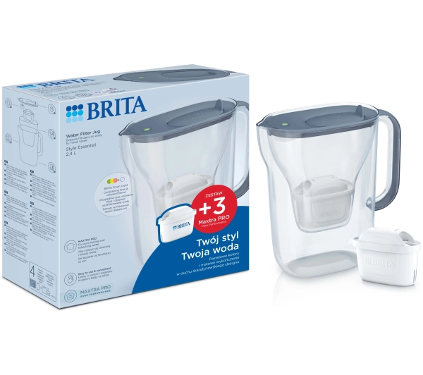 Brita Style Essential 2,4l 3 wkłady Szary