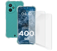 Bizon elastyczne etui Salpa + 2x folia na ekran Clear Pack do Honor 400 5G