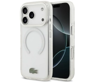 Lacoste Shockproof Transparent Frosted MagSafe do iPhone 17 Pro Biały