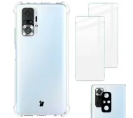 Bizon elastyczne etui + 2x szkło hartowane + szkło na aparat Clear Pack do Xiaomi Redmi Note 10 Pro