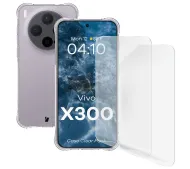 Bizon elastyczne etui + 2x folia ochronna Clear Pack do Vivo X300