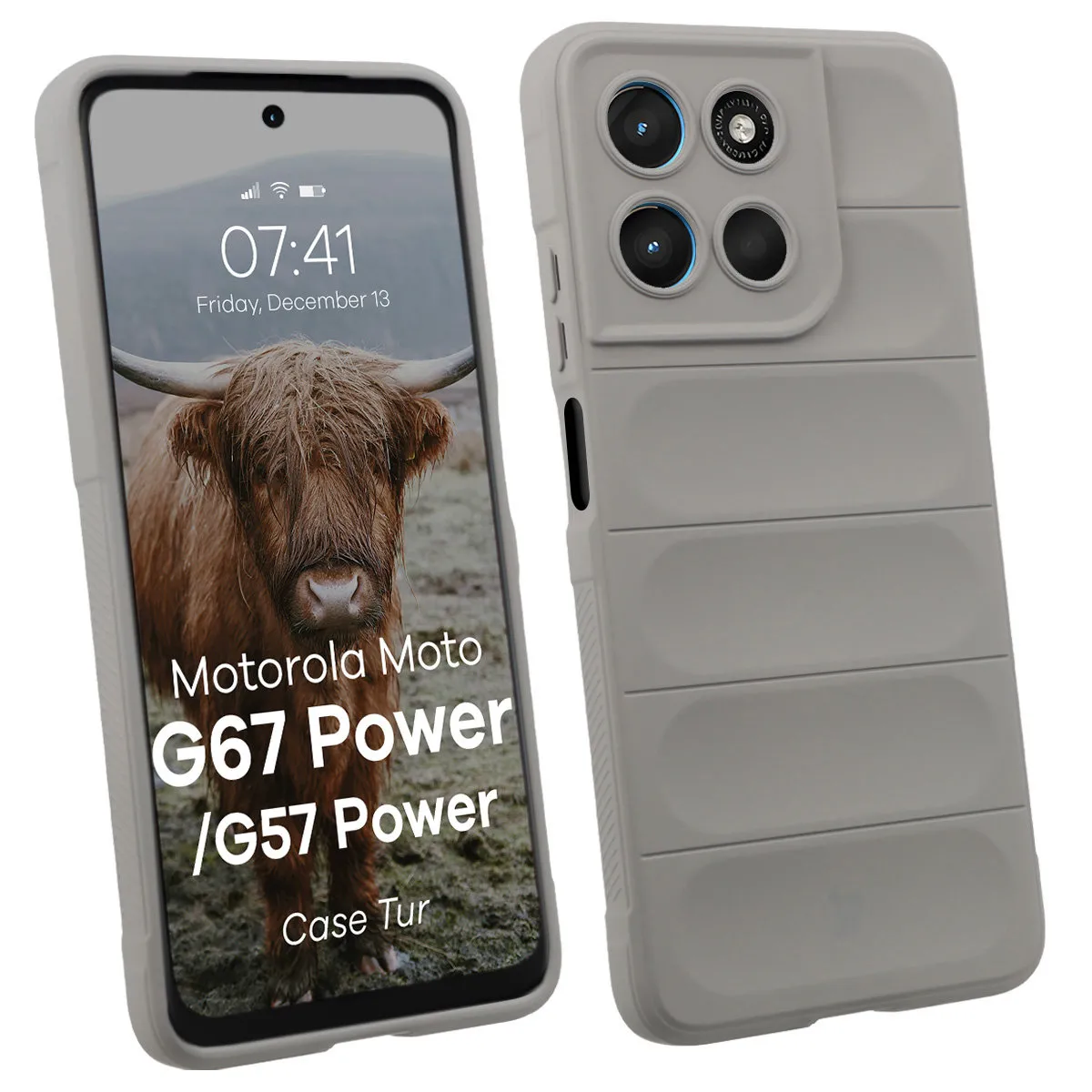 Bizon Tur do Motorola Moto G57 Power / Motorola Moto G67 Power Jasnoszary