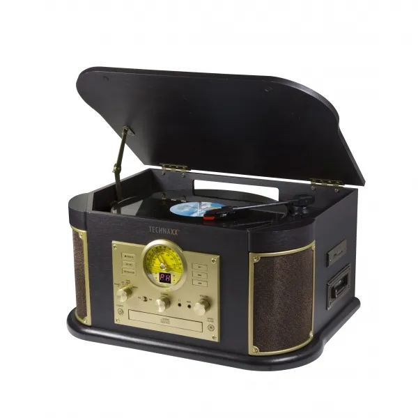 Technaxx Nostalgia TX-103 Półautomatyczny Napęd paskowy Bluetooth Odtwarzacz CD Magnetofon Brązowy