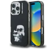 Karl Lagerfeld IML Aquarelle Karl & Choupette & Logo do iPhone 16 Pro Czarny