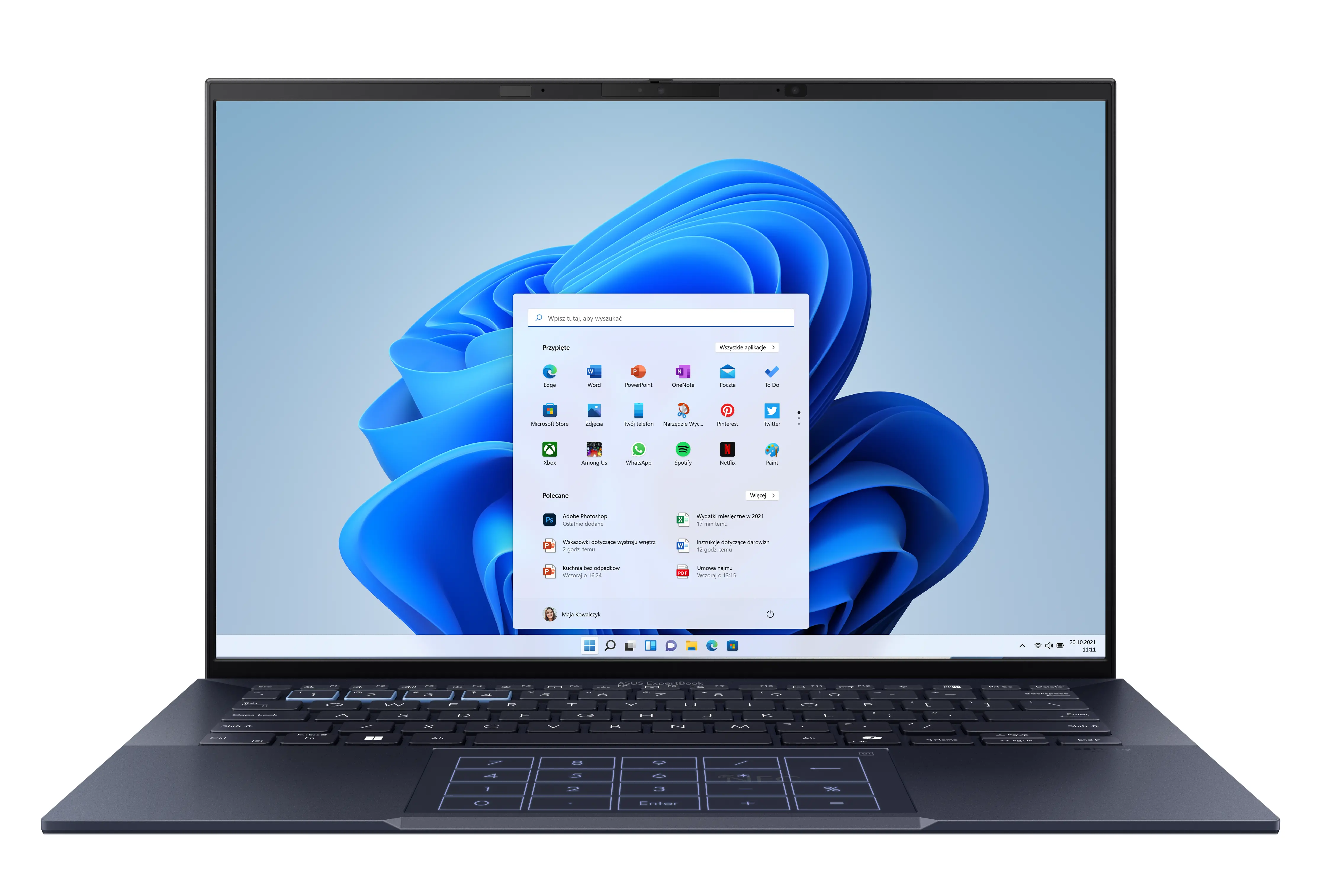 ASUS ExpertBook B9 OLED B9403CVAR-PP2122X 14'' Core 7 150U 32GB RAM 1TB Dysk SSD Win11 Pro Czarny Funkcje AI