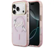 Karl Lagerfeld IML Choupettes Karl Script Logo MagSafe do iPhone 17 Pro Różowy
