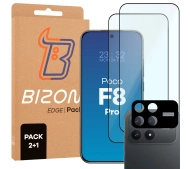 Bizon Szkło + szybka na aparat Glass Edge Pack do Xiaomi POCO F8 Pro 2 sztuki