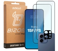 Bizon Szkło + szybka na aparat Glass Edge Pack do Oppo Reno 15 F / FS 2 sztuki