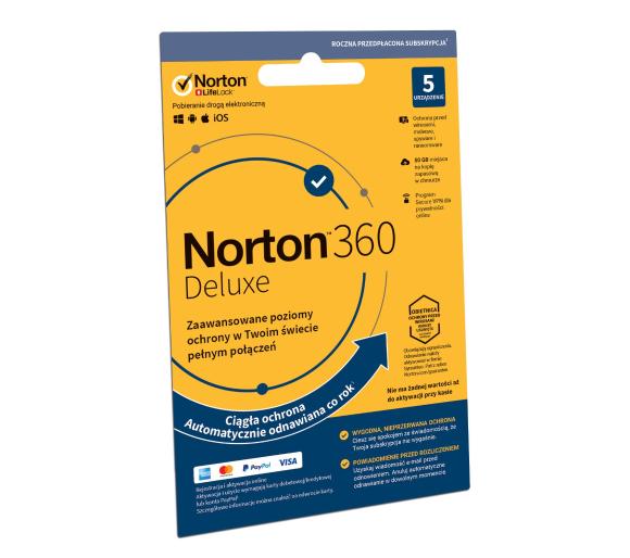 kod ESD Norton Subskrypcja Norton 360 Deluxe 50GB (5 urządzeń / 1 rok)