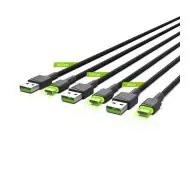Green Cell Zestaw 3x GC Ray USB-C 0,3m, 1,2m, 2m Czarny