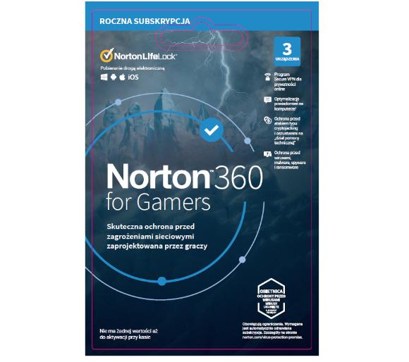 oprogramowanie Norton 360 for Gamers 50GB (3 urządzenia / 1 rok)