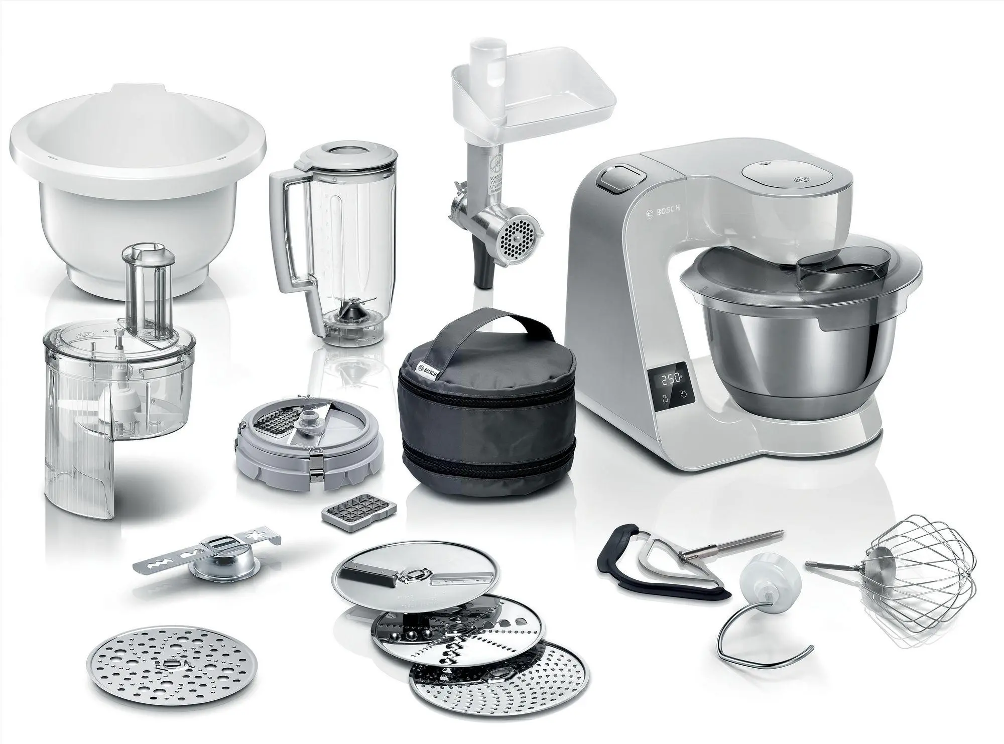 Bosch MUM5XL72 Z wbudowaną wagą Krajarką w kostkę Dwiema misami